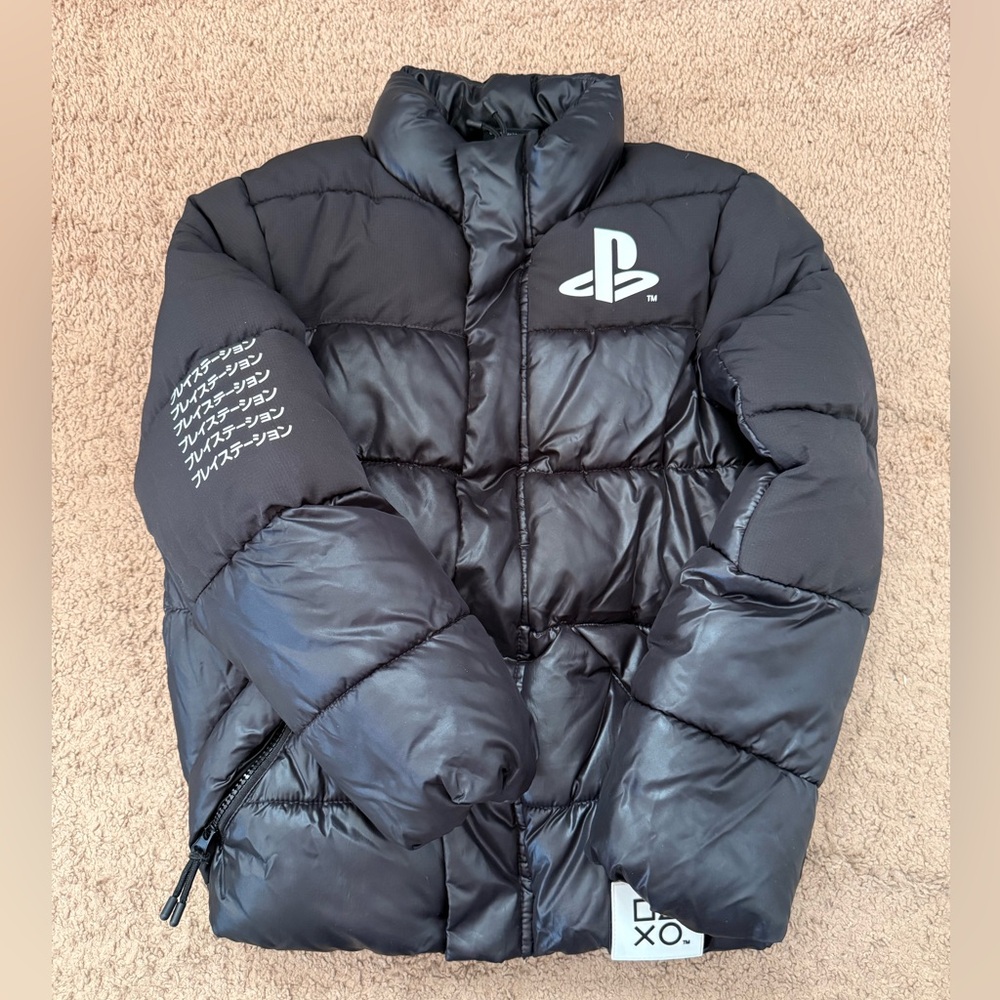 Sony PlayStation Black Puffer Jacket for Kids